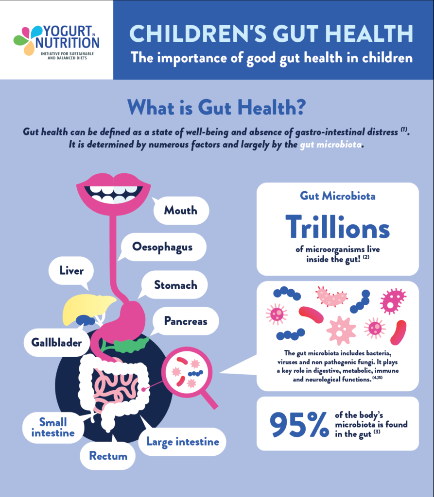 Children gut health infographic ENG part 1 - yogurt in nutrition